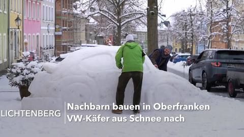 Zum Dahinschmelzen – VW-Käfer aus Schnee