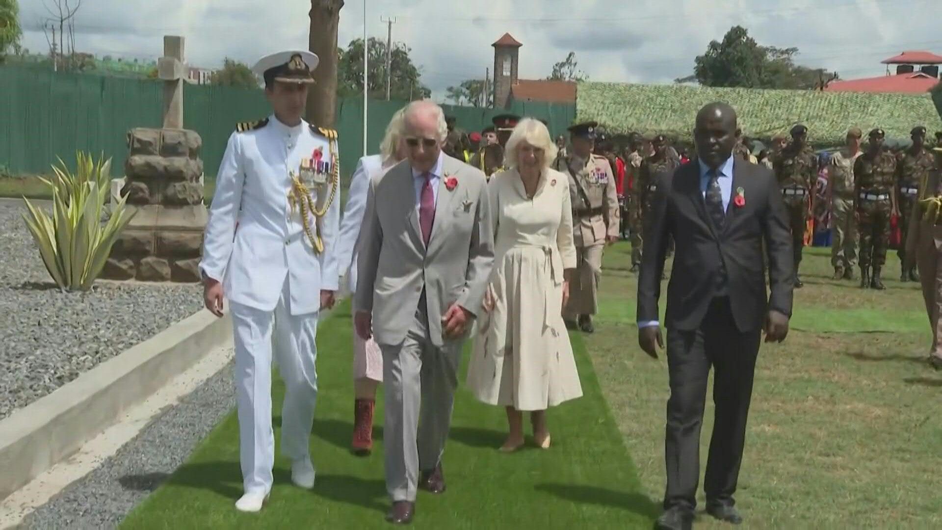 King Charles attends ceremony at Kariokor cemetery in Kenya