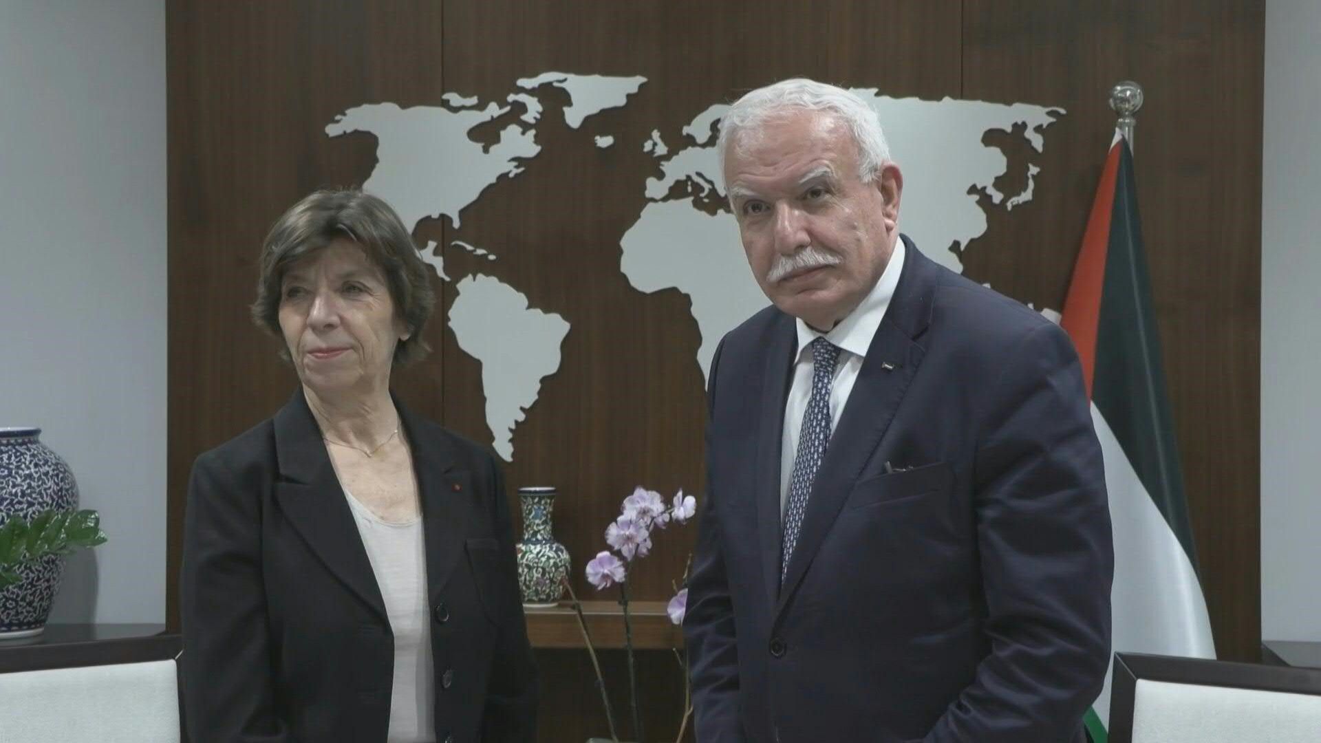 French FM meets with Palestinian counterpart and Palestinian PM