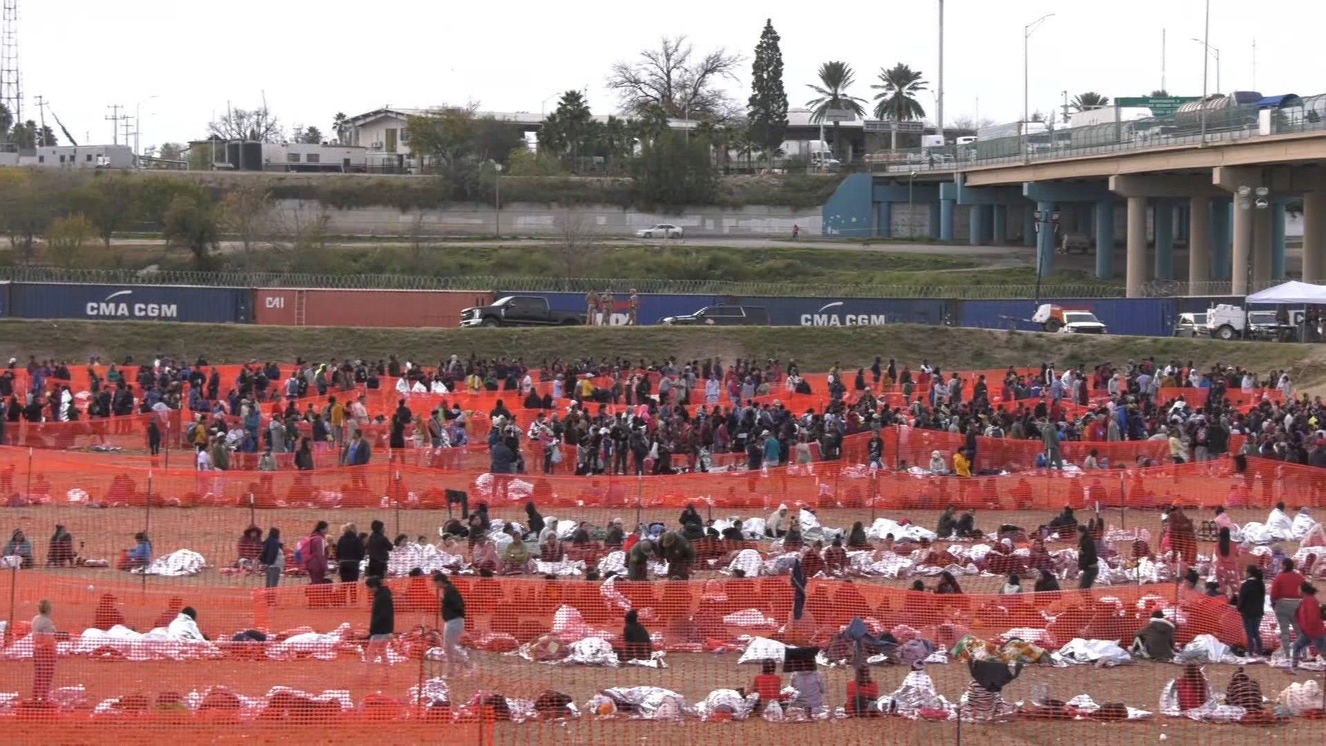 Hundreds of migrants wait to be processed at US-Mexico border