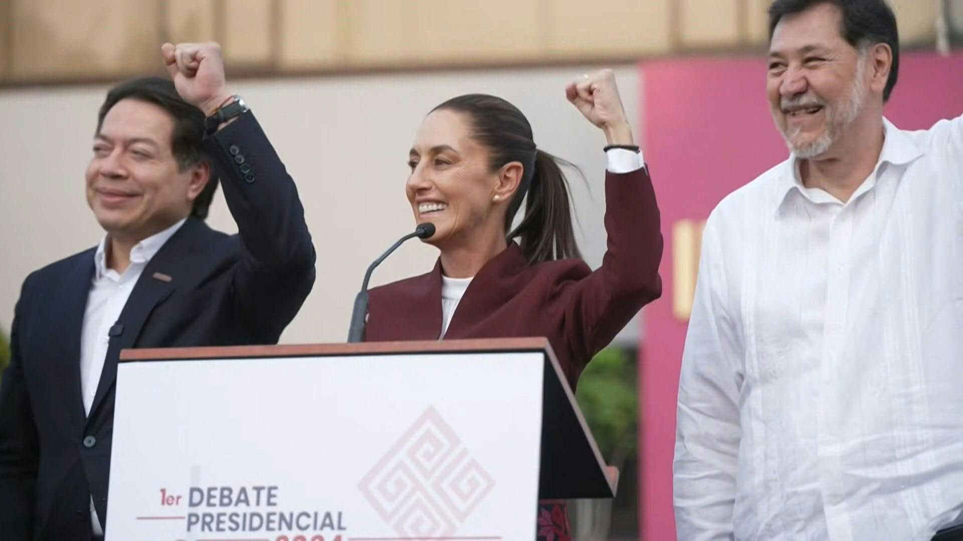 Mexican presidential candidate Sheinbaum arrives ahead of first debate