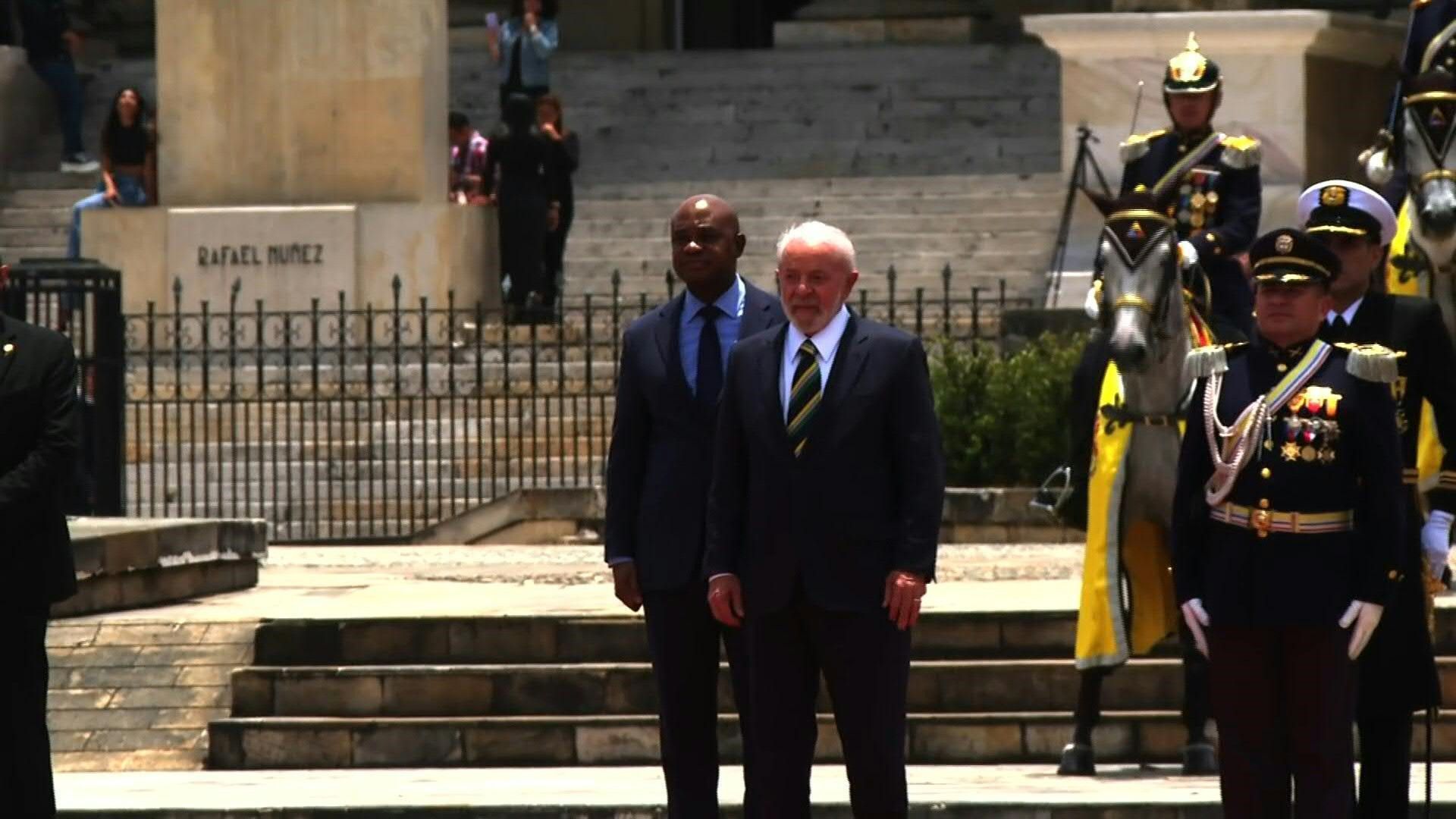 Colombia President Gustavo Petro welcomes Brazil President Lula in Bogota