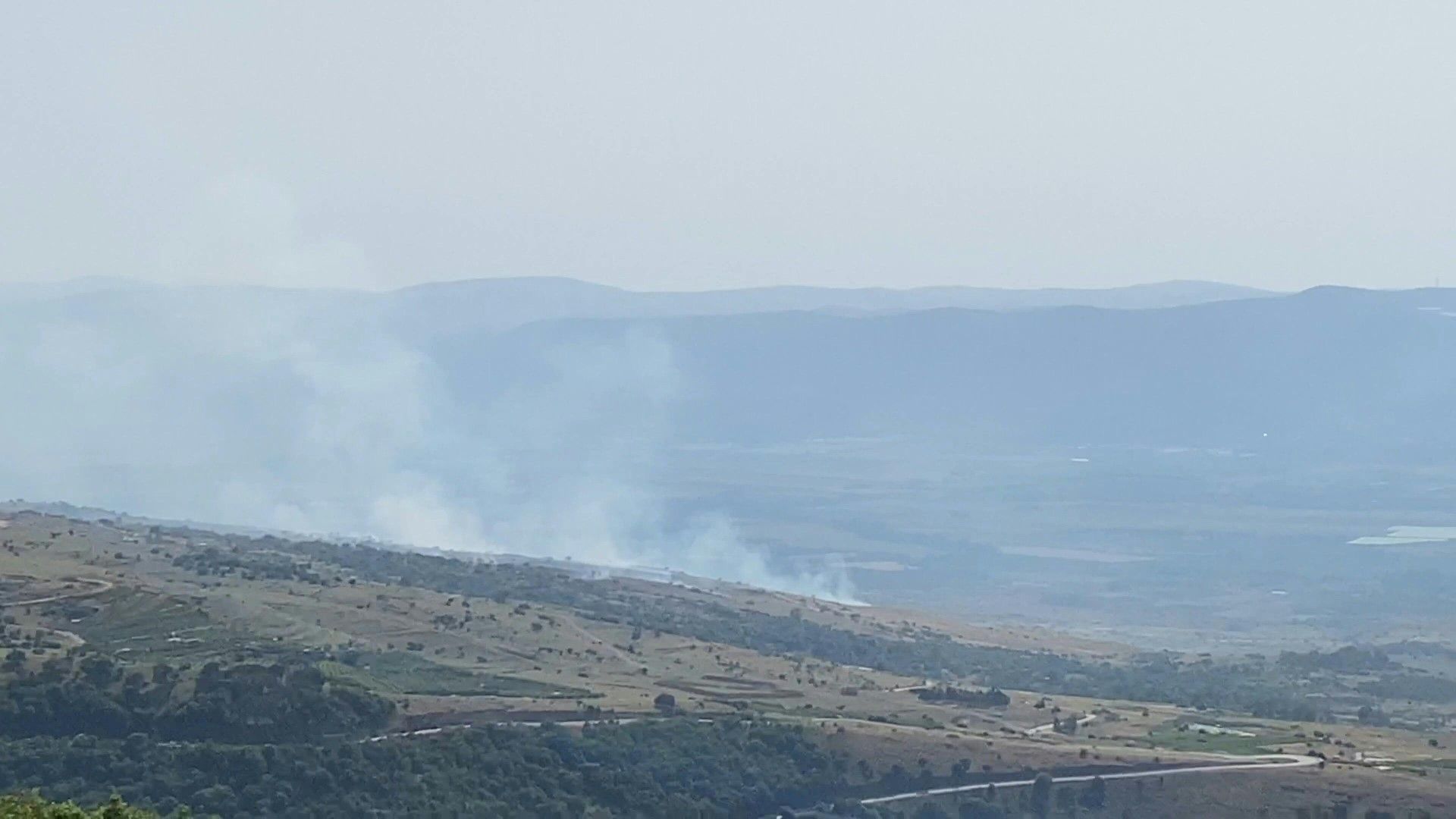 Smoke rises in Golan after rockets launched from Lebanon