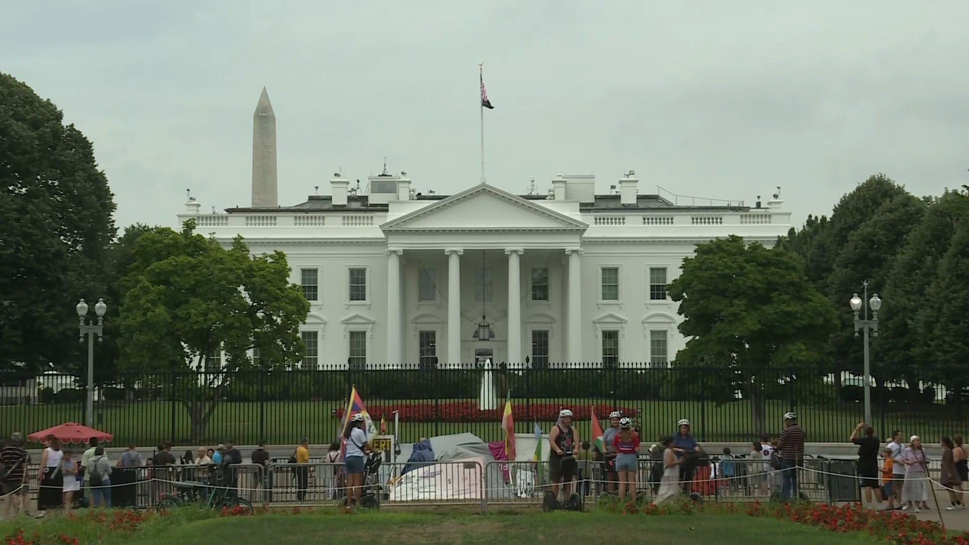 Scene outside White House a day after Biden pulled out of 2024 race
