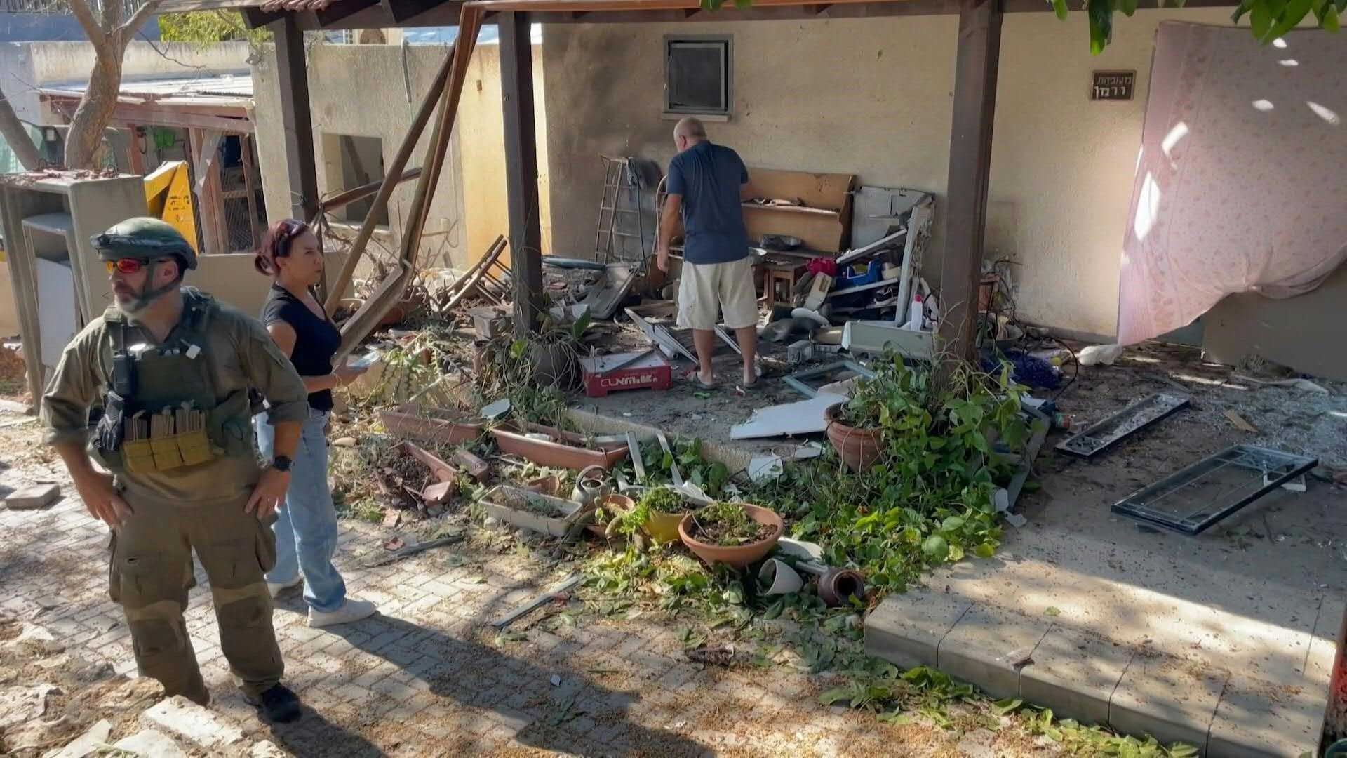 Scene of rocket attack from Lebanon in northern Israel