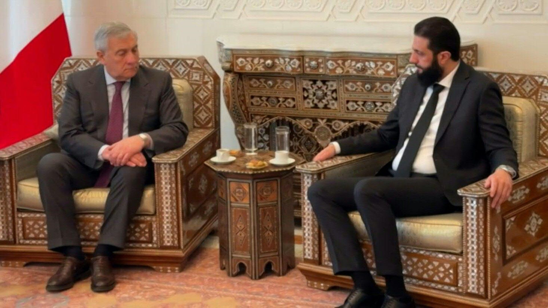 Syria's de facto ruler Ahmed al-Sharaa meets with Italian FM in Damascus