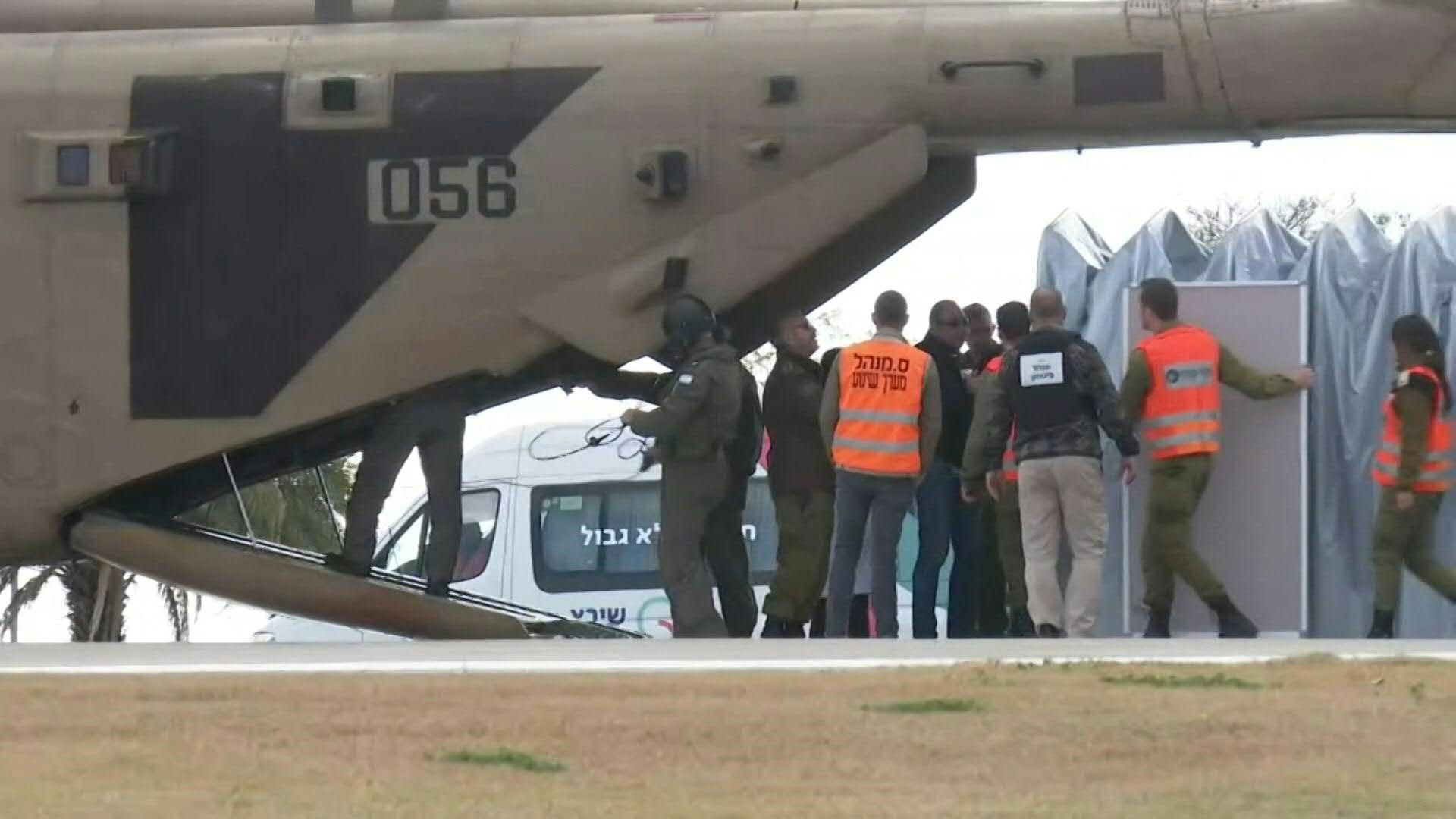 Helicopter carrying freed Israeli hostage Or Levy arrives at hospital