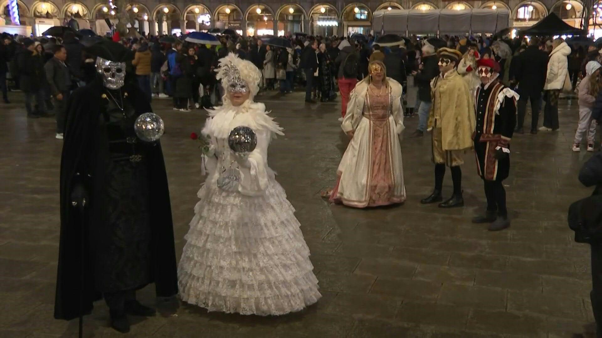 Venice Carnival kicks off on St Mark's Square