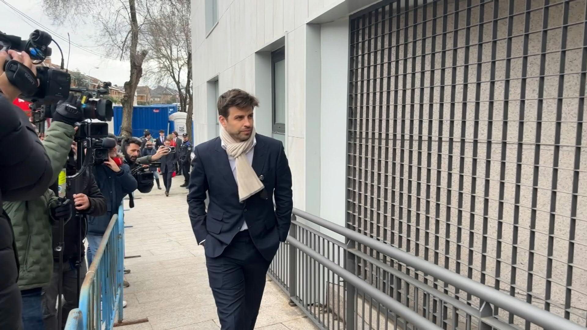 Gerard Piqué arrives in court to be heard in Spanish Super Cup case