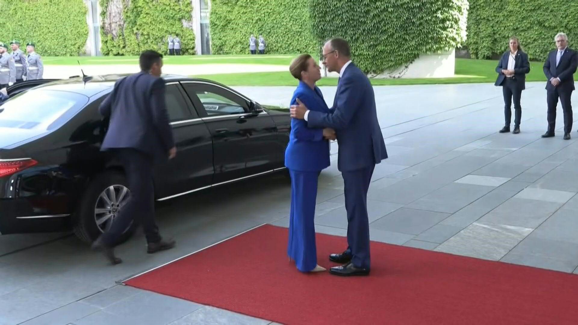 Danish Prime Minister Frederiksen received by Chancellor Merz in Berlin