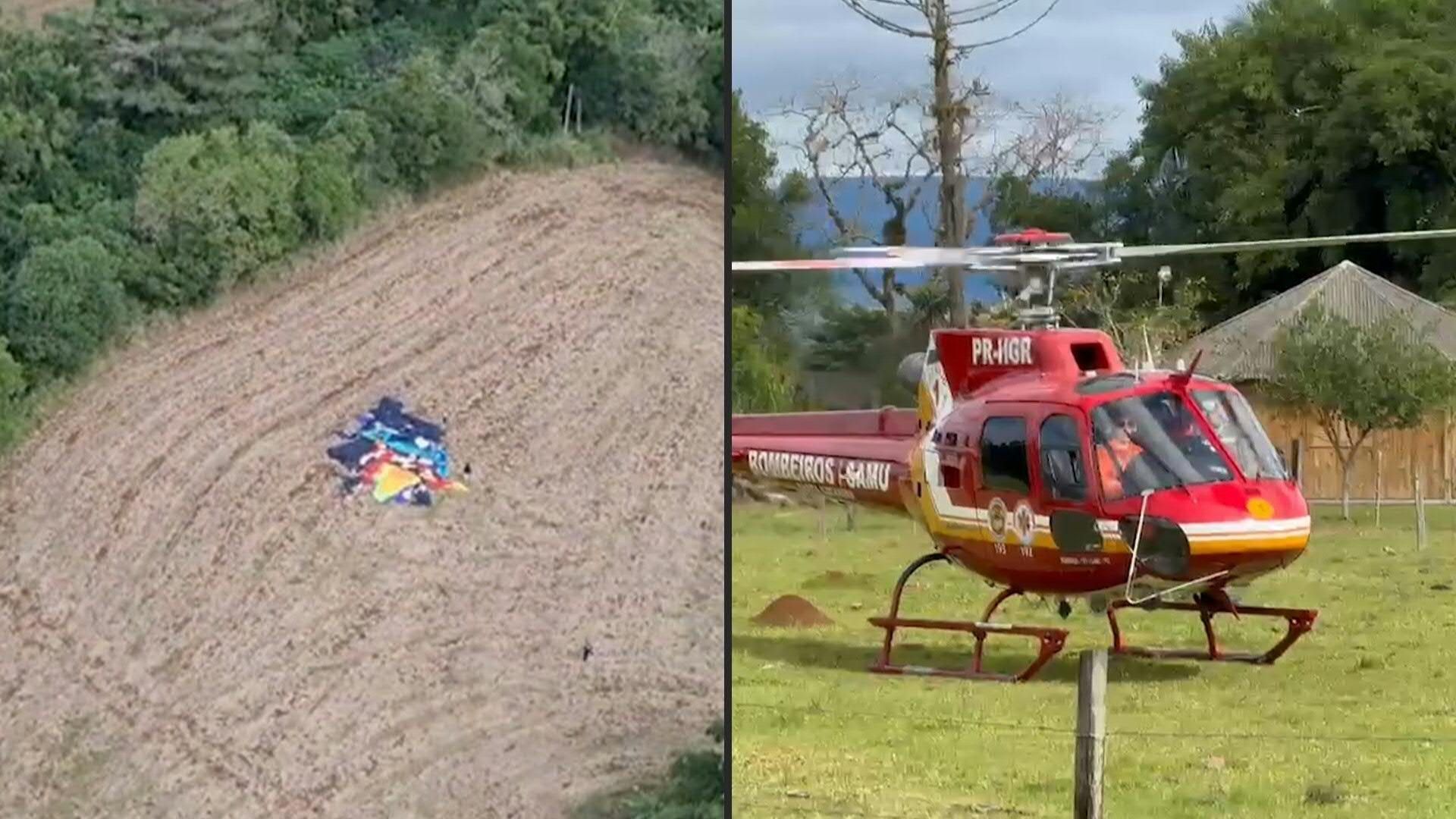 Remains of hot air balloon after deadly Brazil accident