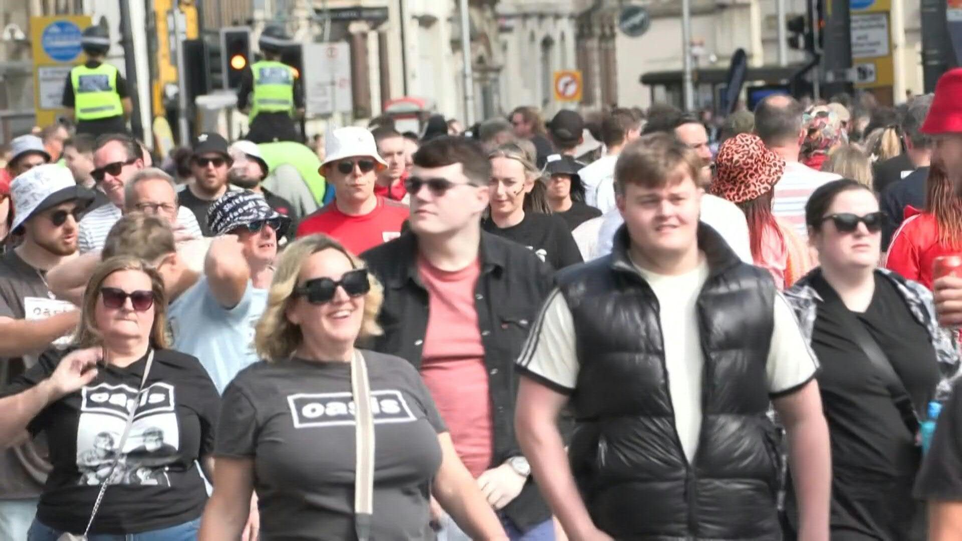 Oasis fans gather ahead of first gig of reunion tour in Cardiff