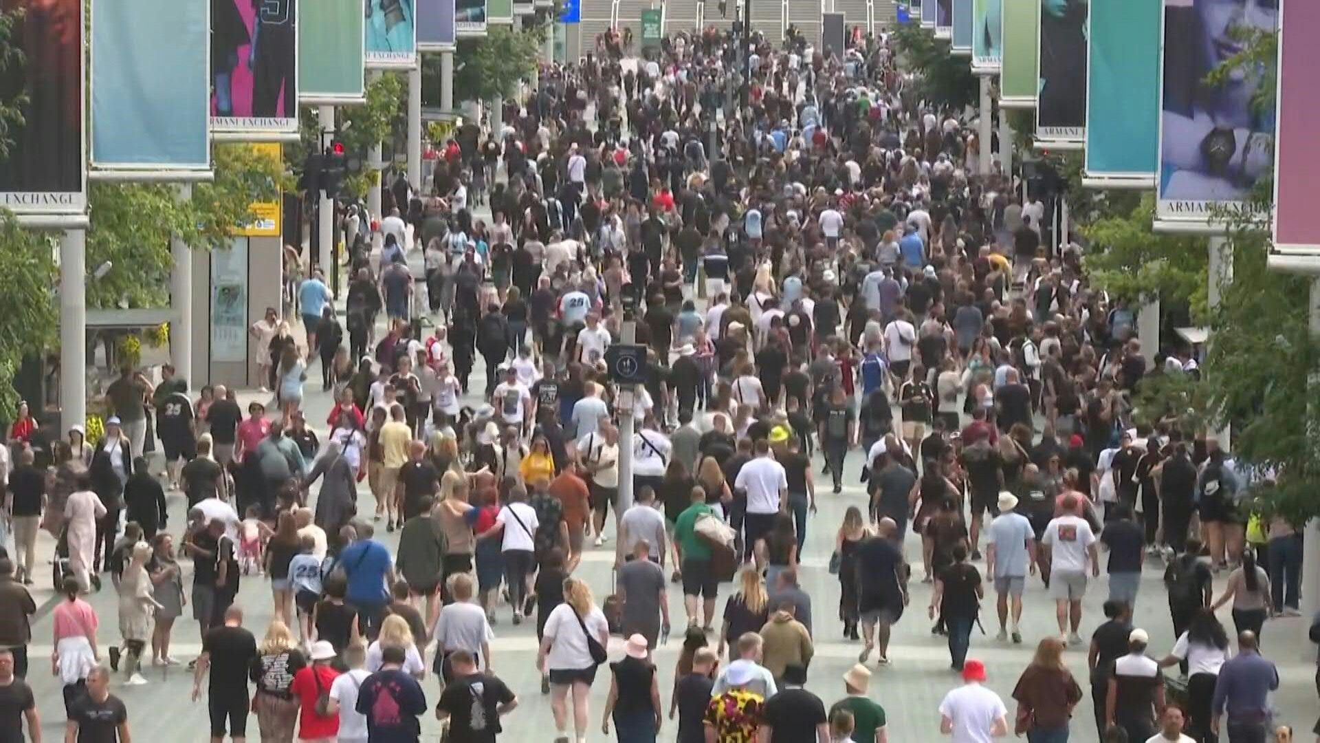 Oasis fans arrive at Wembley for first of London gigs