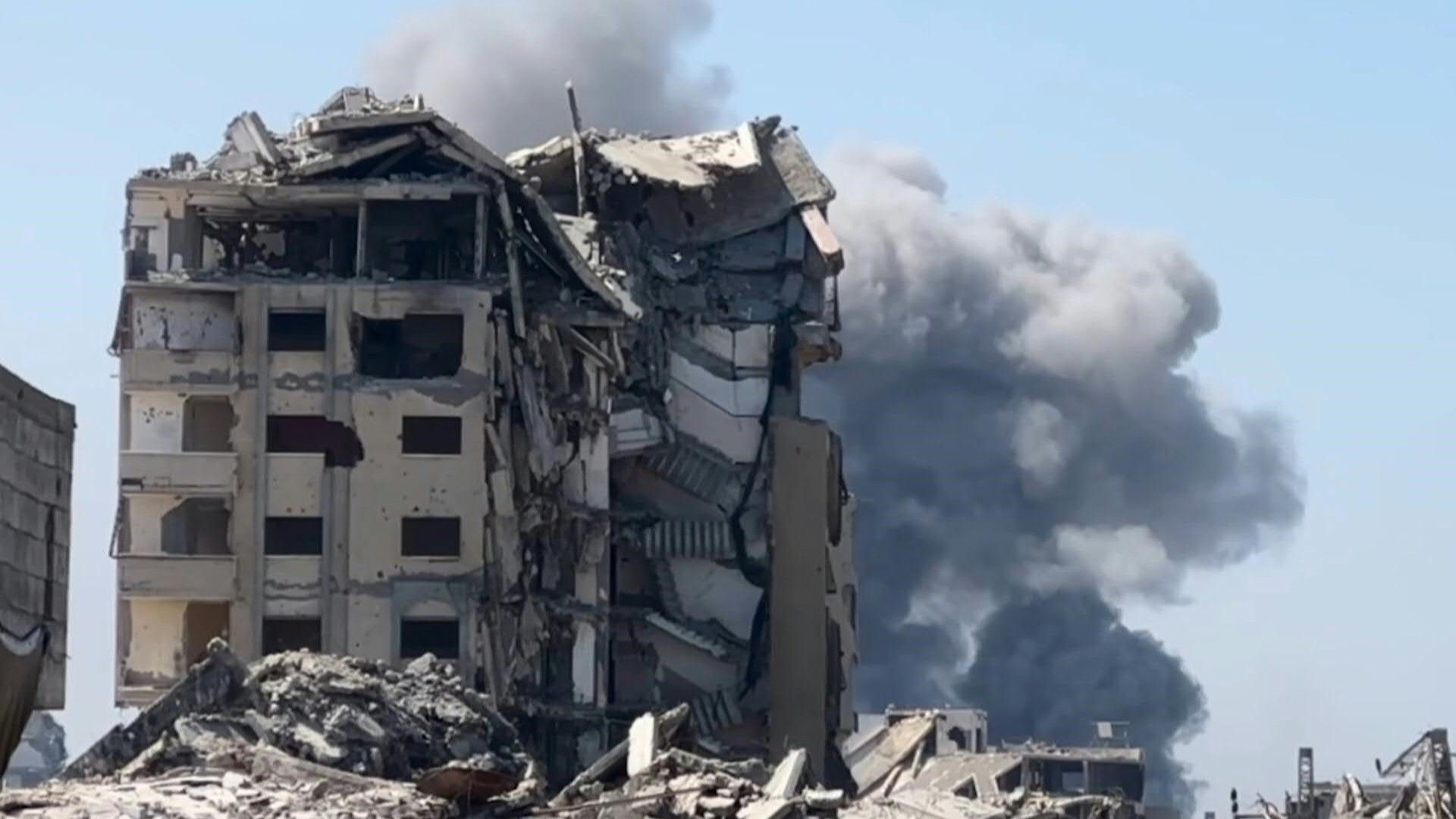 Heavy smoke billows following Israeli strikes in Gaza City