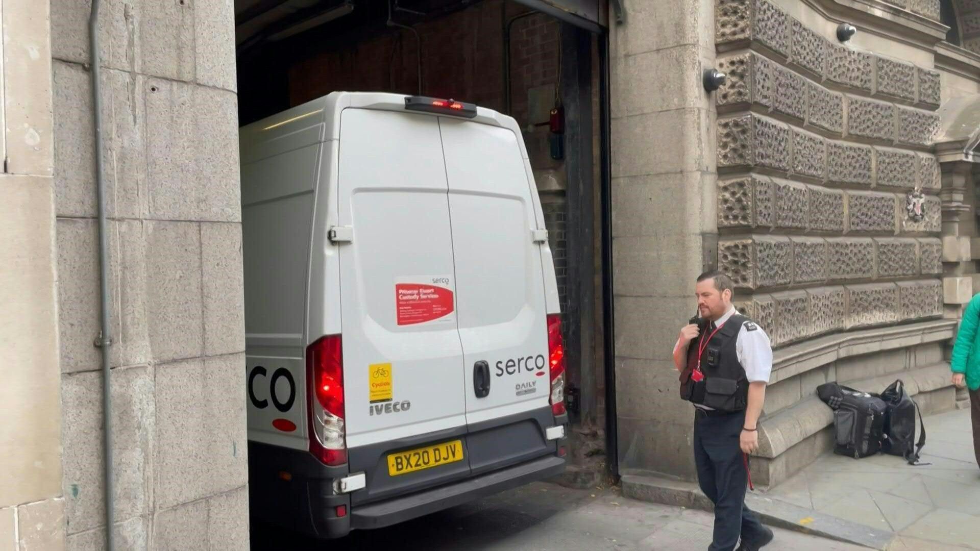 Prison van arrives at court ahead of arson case linked to UK PM Starmer