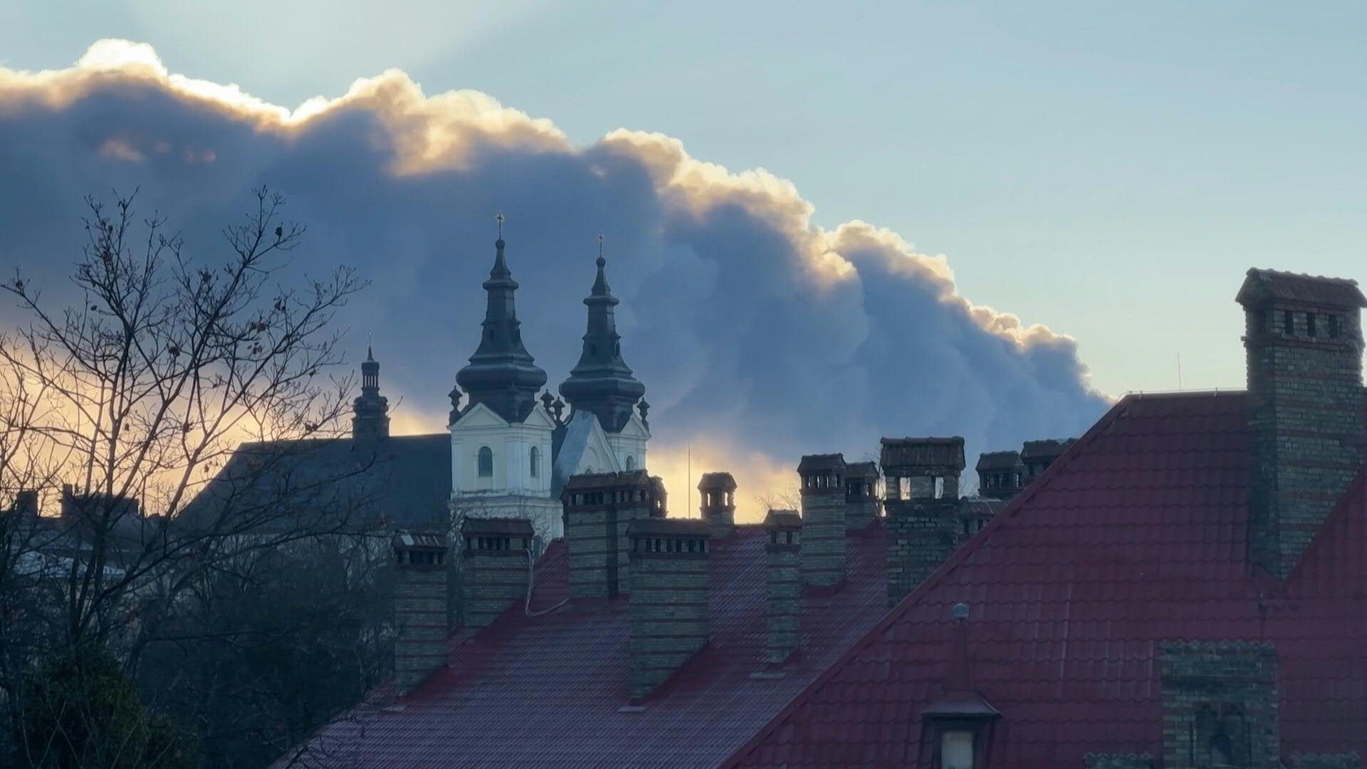 Smoke rises above Lviv as massive Russian strikes hit western Ukraine