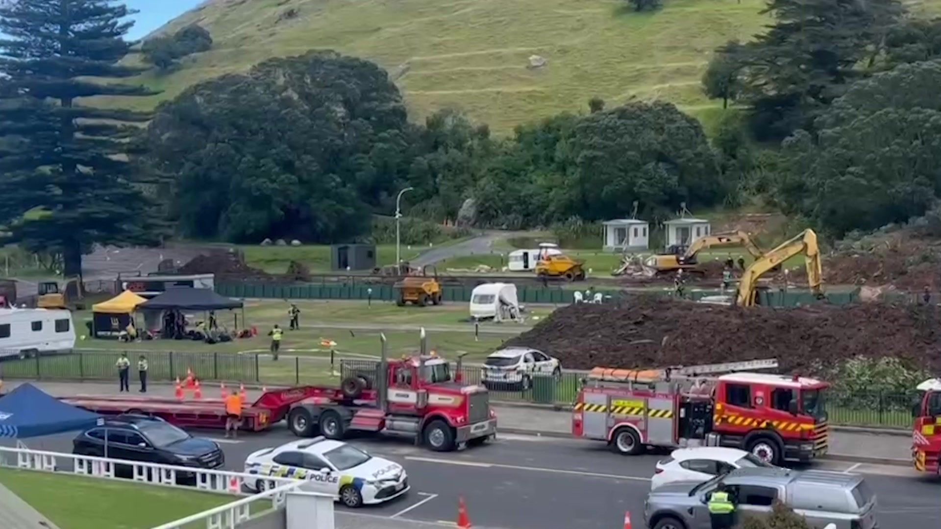 Video: Workers dig for the missing, one day after New Zealand landslide