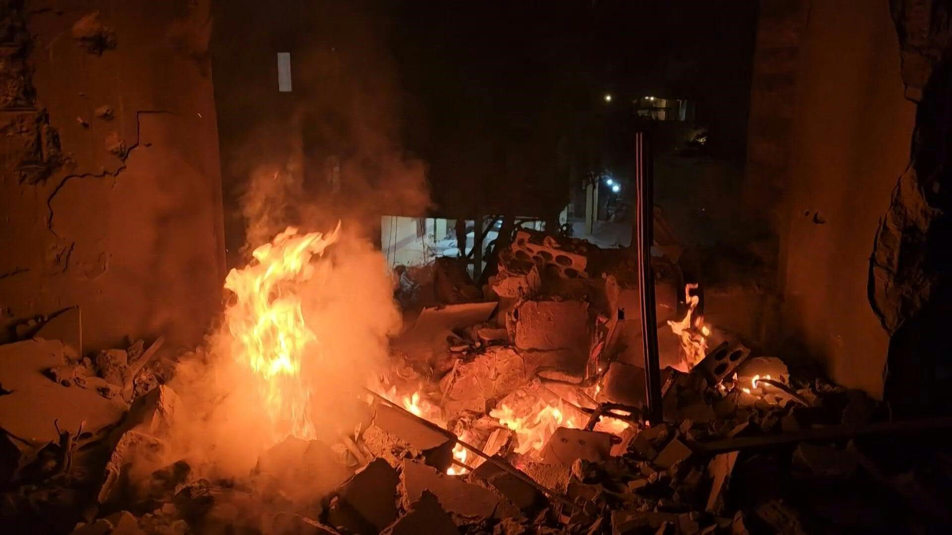 Video: Blaze at site of Israeli strike on south Beirut suburbs