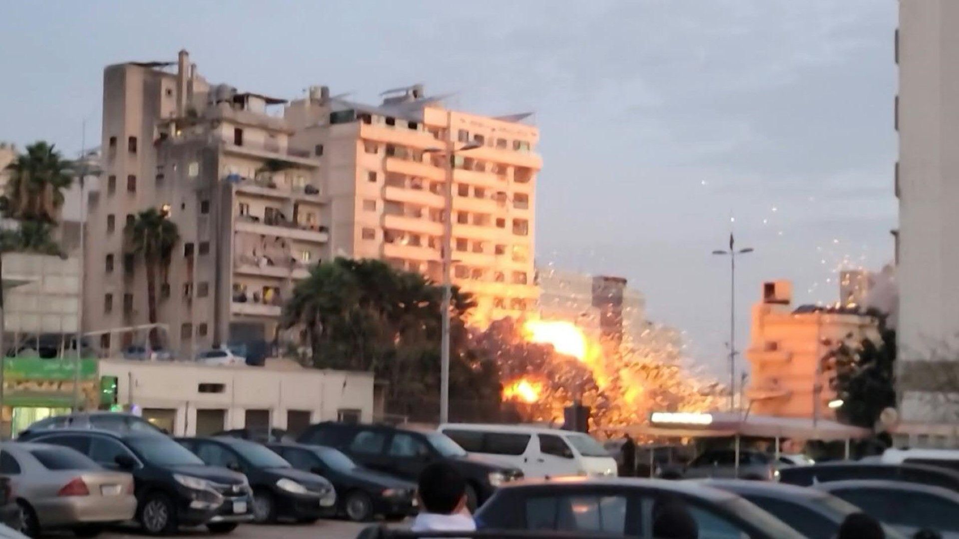 Video: Building collapses after Israeli strike in central Beirut