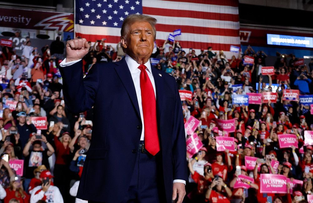 Donald Trump celebrates after Jimmy Kimmel's talk-show is pulled by ABC