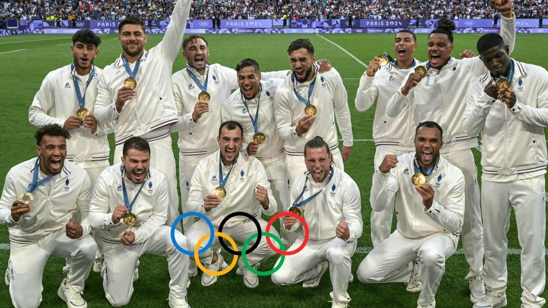 Tanz-Choreo und Crowdsurfing: Frankreich feiert seine Rugby-Olympiasieger