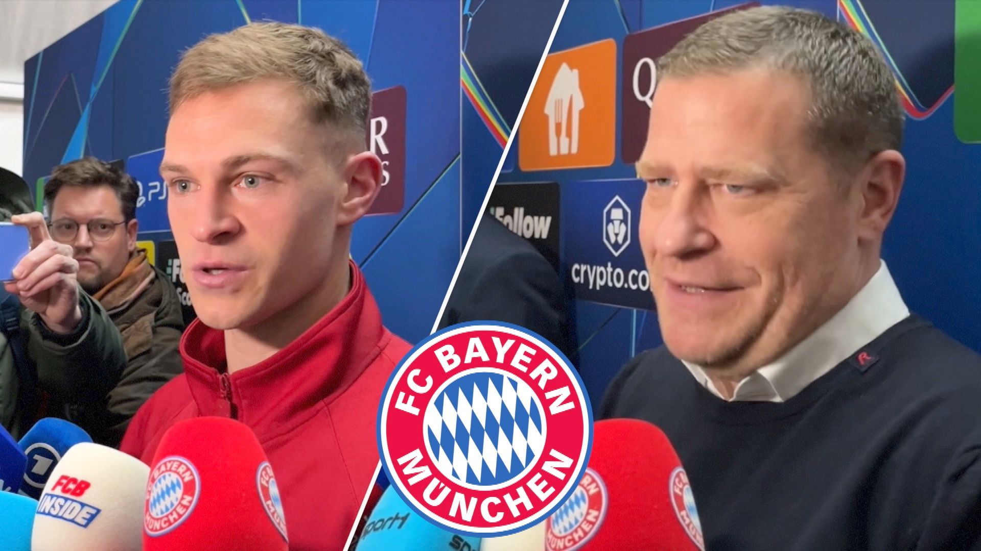 Links Kimmich und rechts Eberln beim Interview nach dem Spiel
