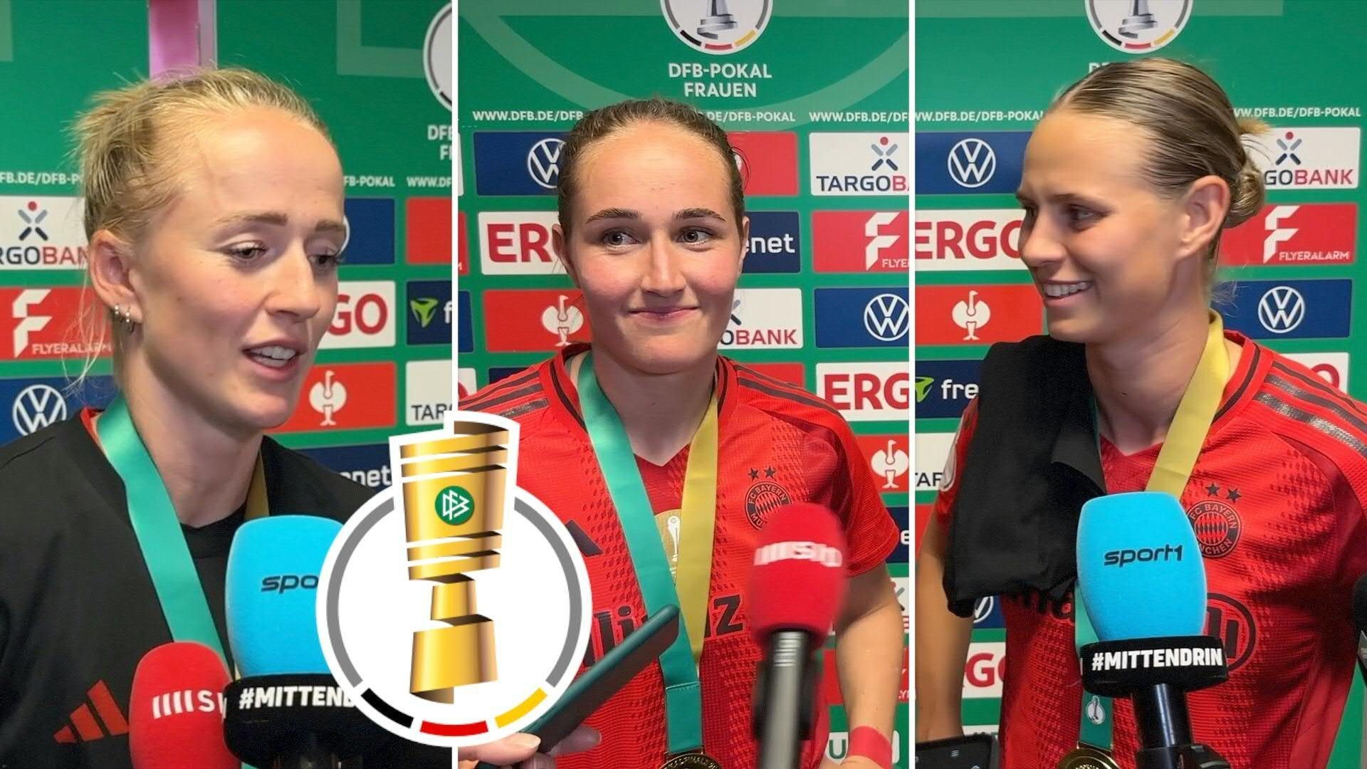 Video: "Unglaublich glücklich": Bayern-Frauen jubeln über das Double