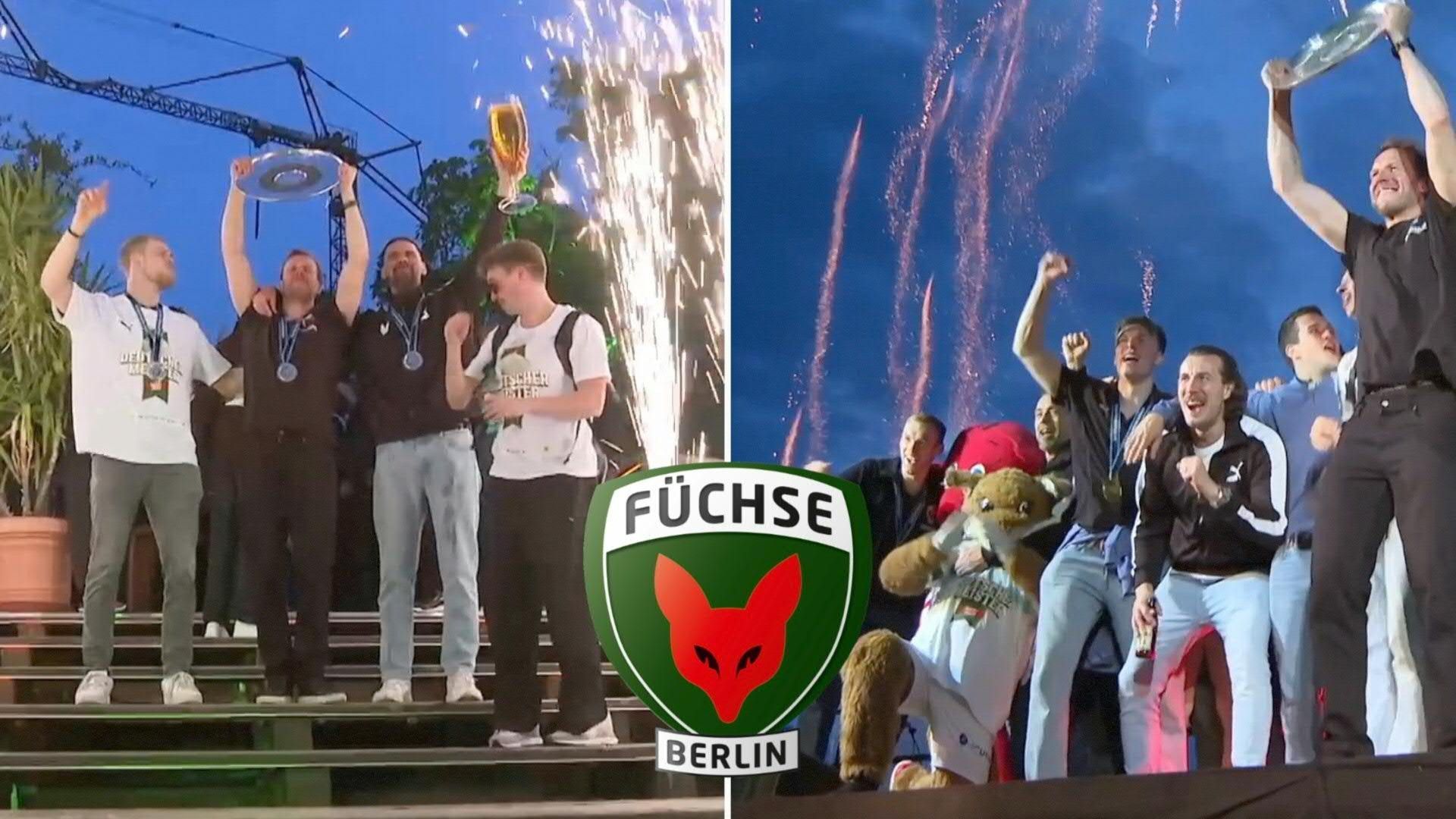Video: Badeschiff in Berlin: So feiern die Füchse erste Meisterschaft