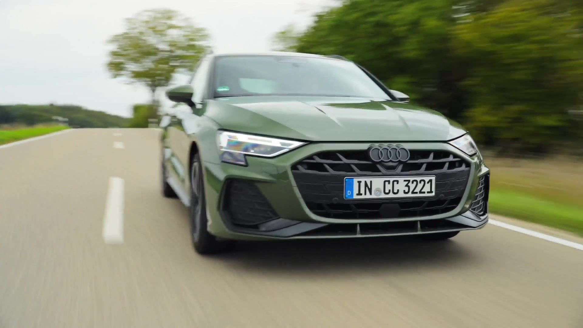 Audi A3 Sportback in Green Driving Video