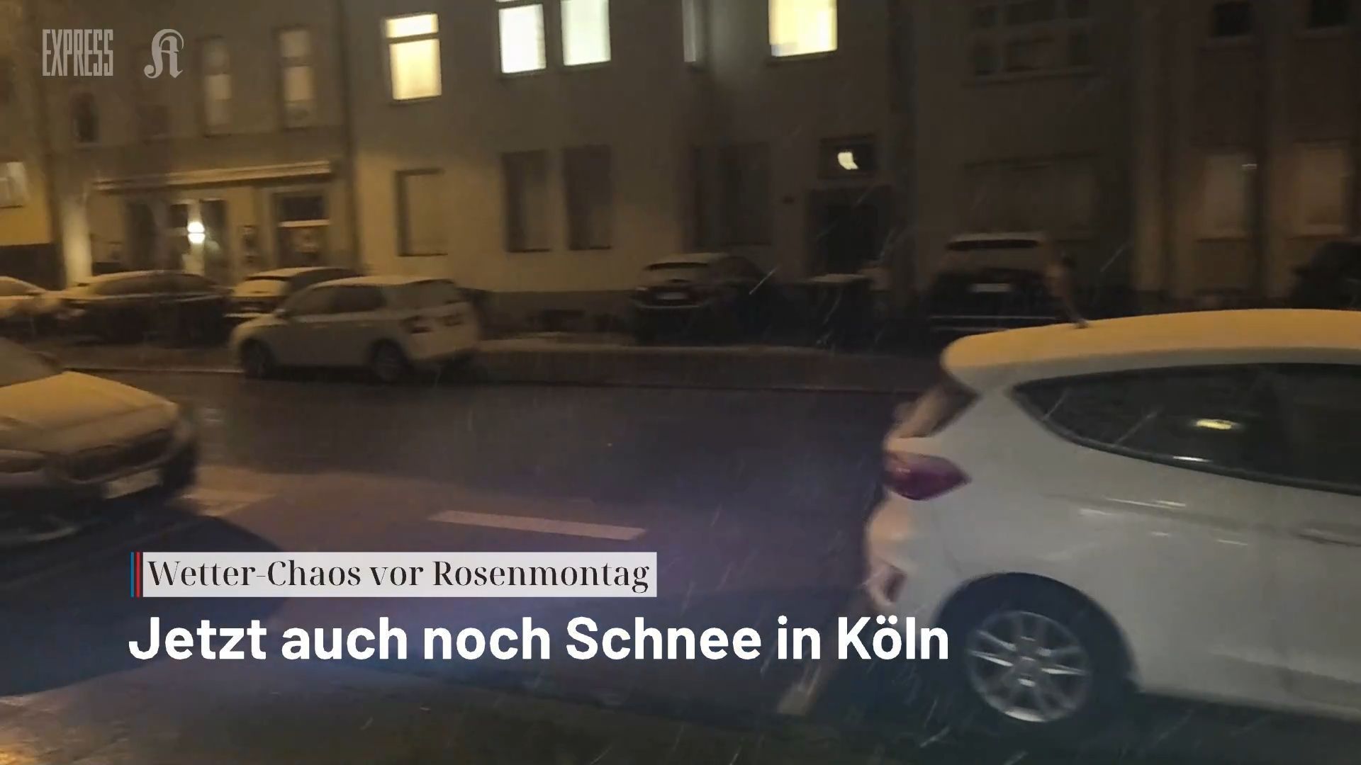 Video: Kurz vor Rosenmontag: Jetzt auch noch Schnee in Köln