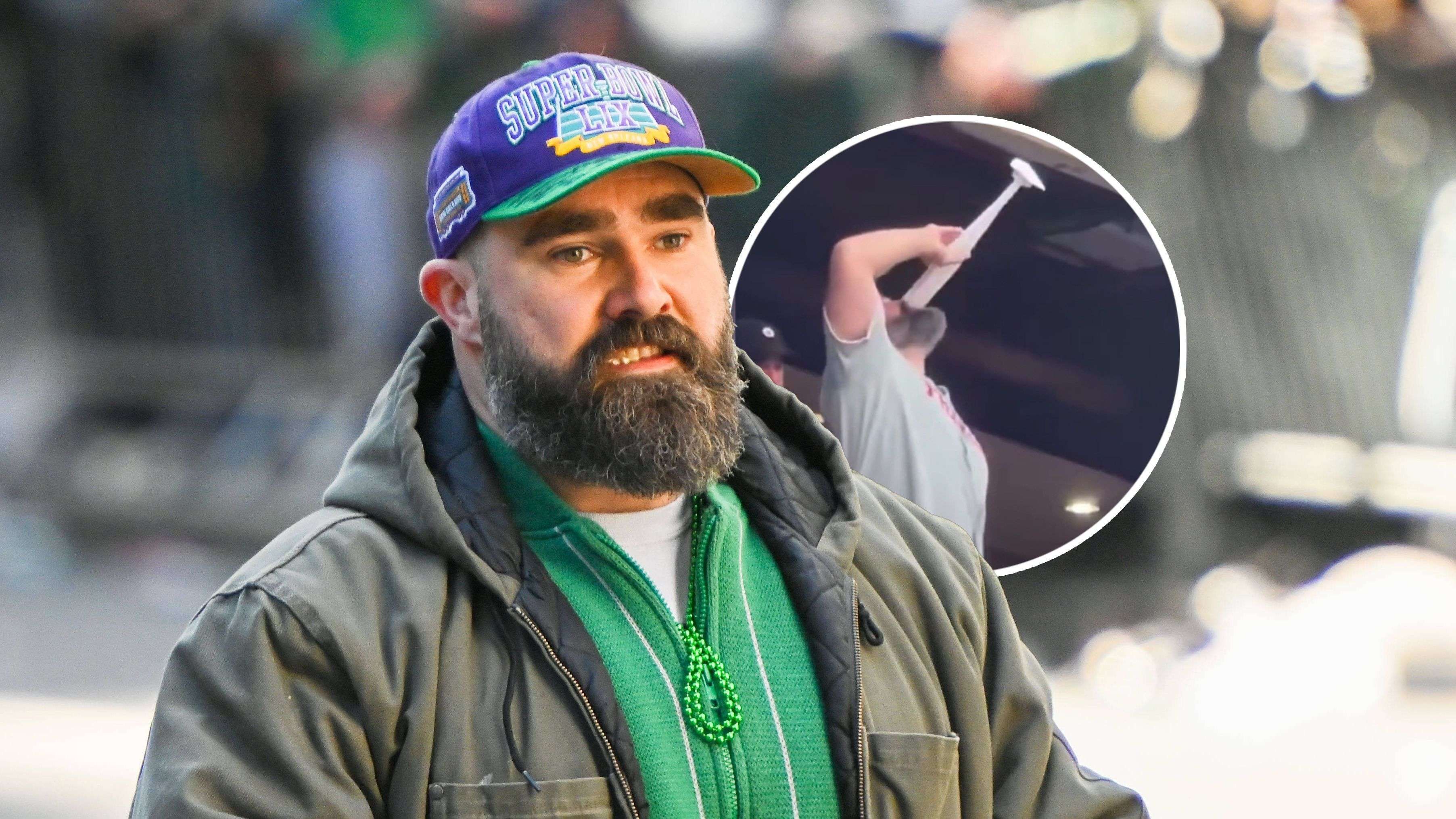 NFL: Jason Kelce ext Cocktail of Giants and is celebrated