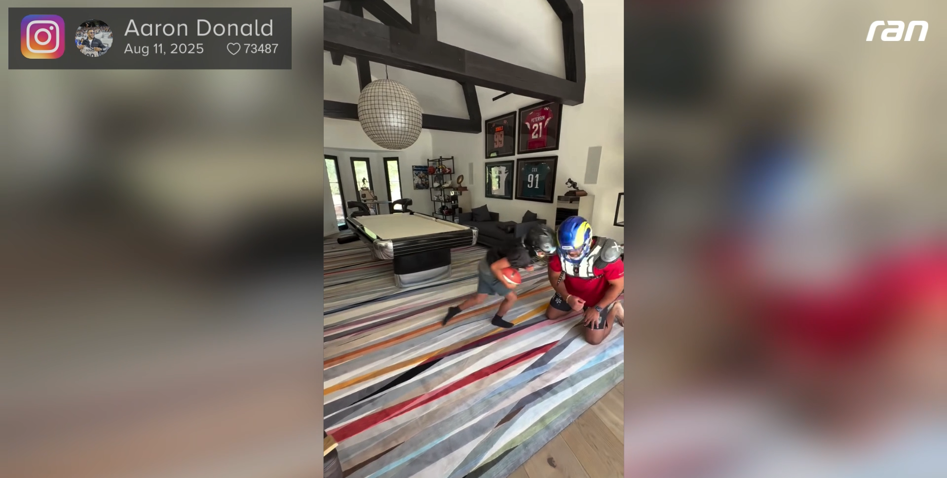NFL: Shitstorm! Aaron Donald „Helmet to Helmet“ mit Sohn