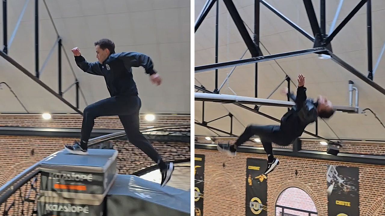 Video: Stuntman springt gegen Decke – doch der Schein trügt