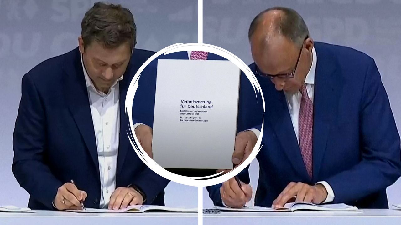 Video: Koalitionsvertrag unterzeichnet: Union und SPD besiegeln schwarz-rote Koalition