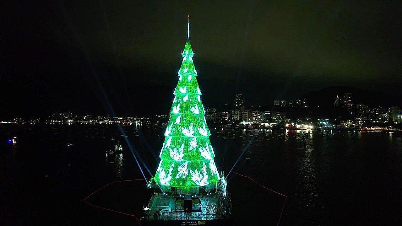 Giant 262-feet Christmas tree transforms Rio's iconic shoreline