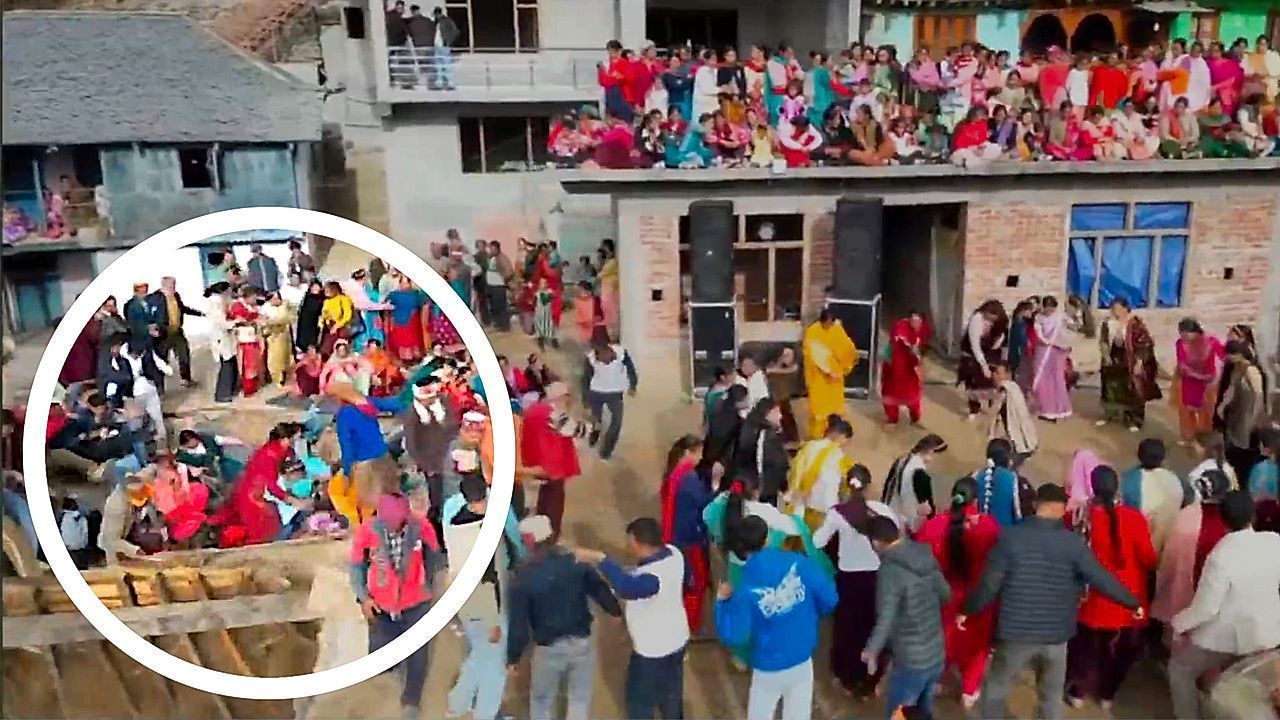 Video: Sudden roof collapse at wedding leaves approximately 20 people injured in India