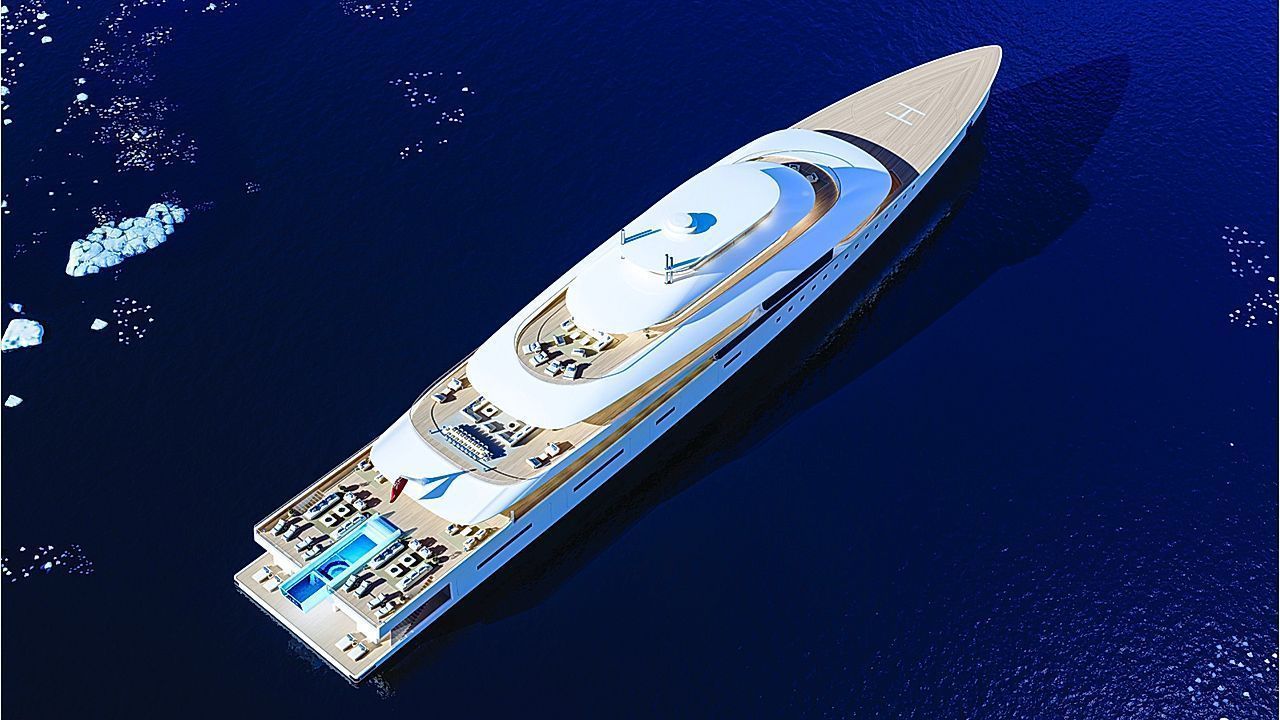 Video: New 460ft superyacht built for the world's richest elite has its own beach club, 40ft infinity pool, and TWO limos