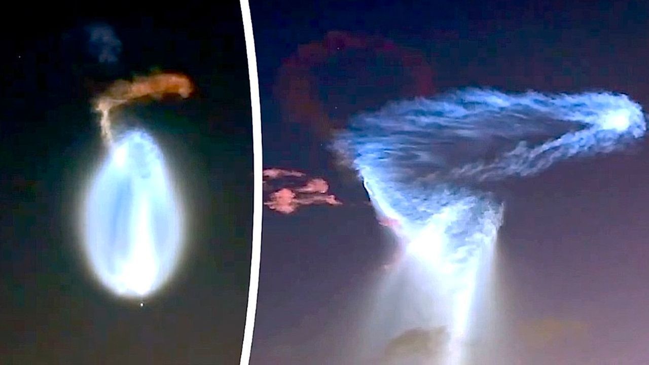 Video: Faszinierender Zeitraffer: SpaceX-Start erzeugt leuchtende „Quallen-Wolke“