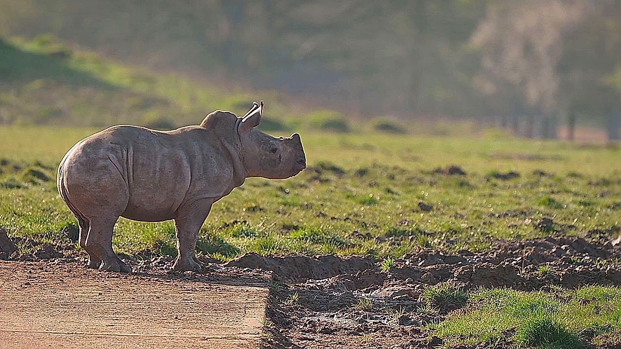 Video: This is the adorable moment when baby rhinos and giraffes step outside for the first time