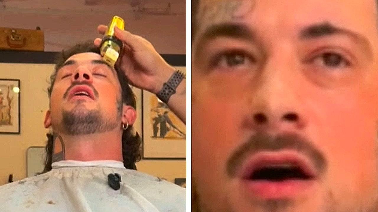 Video: Schlechtes Timing: Kurze Bewegung kostet Mann halbe Augenbraue