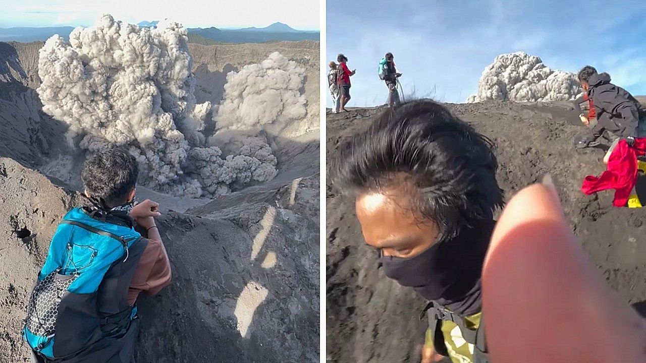 Video: Hikers flee as Indonesia volcano erupts with towering ash clouds
