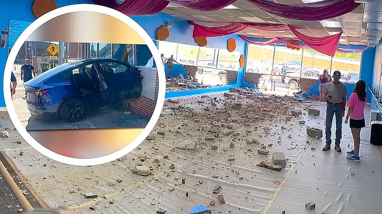 Video: Tesla on Autopilot smashes through Tennessee dance studio wall