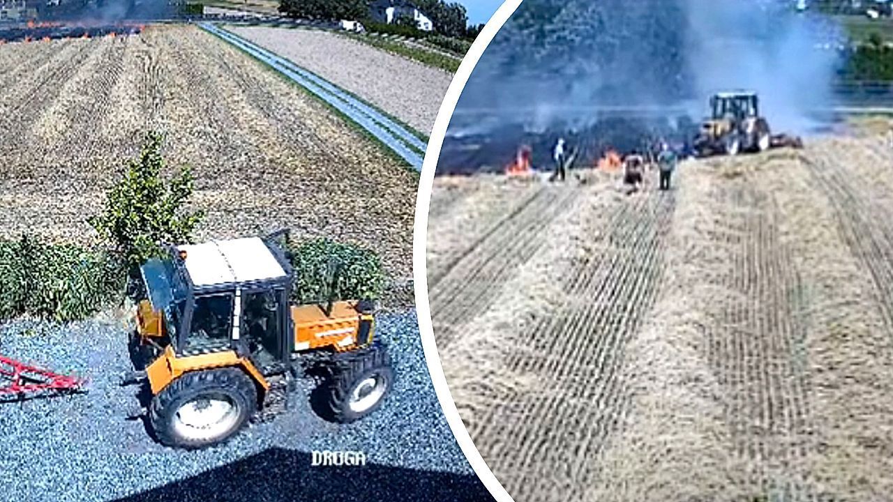 Video: Mit dem Traktor gegen die Flammen: Bauer stoppt Brand mit schnellem Handeln