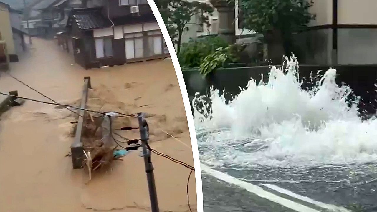 Video: Sintflutartiger Regen in Japan: Hunderttausende wegen Überschwemmungen evakuiert