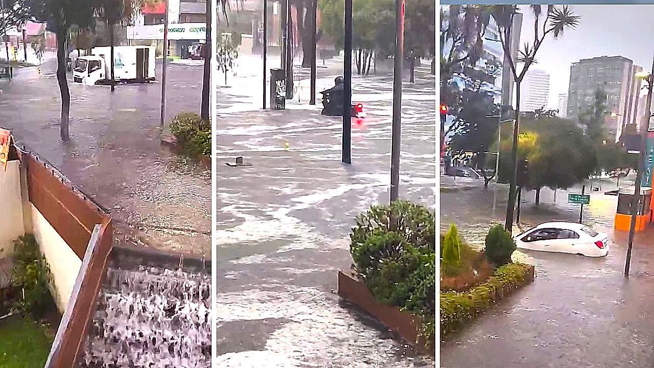 Hailstorm buries Quito streets under ice and turns roads into rushing rivers of slush