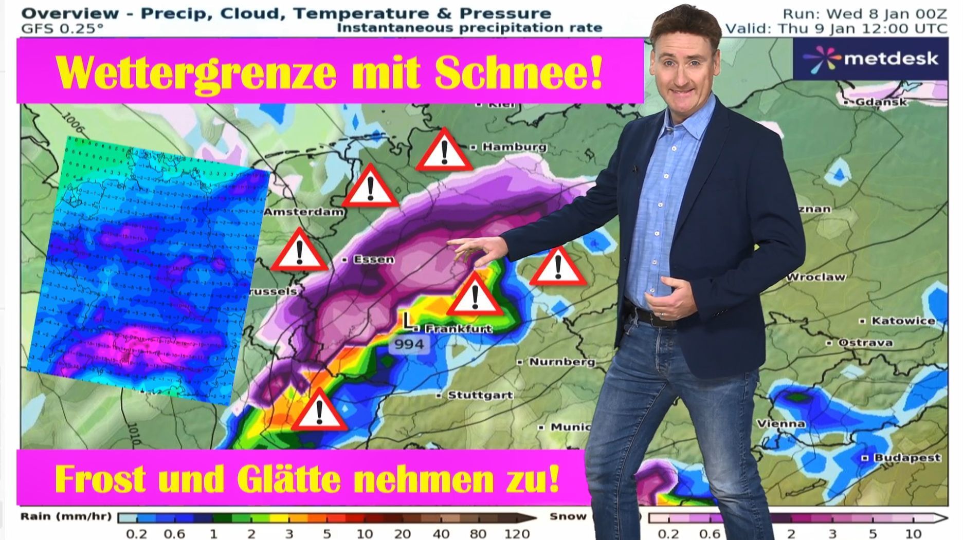 Experte warnt vor "gefährlicher Schnee- und Eisregenzone" über Deutschland. Diese Zone sind betroffen!