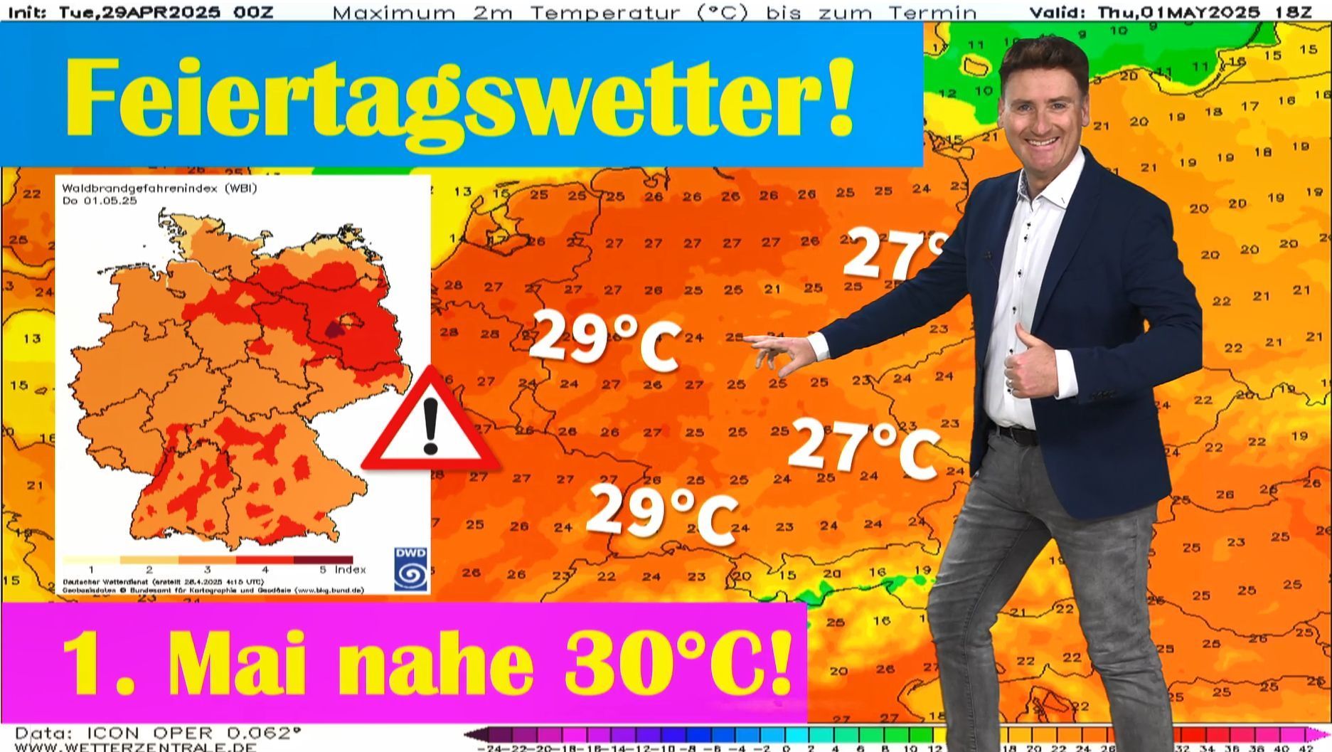 Knapp 30°C am 1. Mai: Bestes Feiertagswetter in ganz Deutschland, auch Freitag und Samstag noch sehr warm!