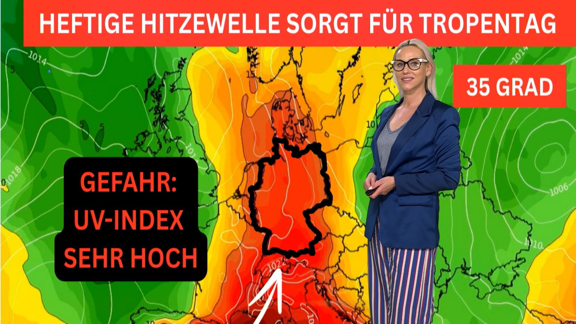 Video: Extremhitze überrollt Deutschland: UV-Index Lila, Hitzebelastung und Unwetter drohen!
