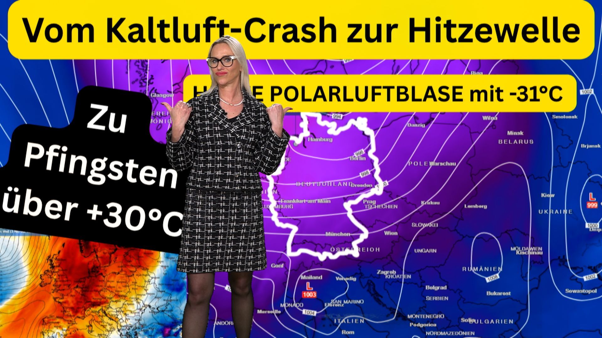 Video: Erst Eisluftblase mit -32°C JETZT! Nächster Wetterhammer zu Pfingsten: Mega-Hitze mit über 30 Grad