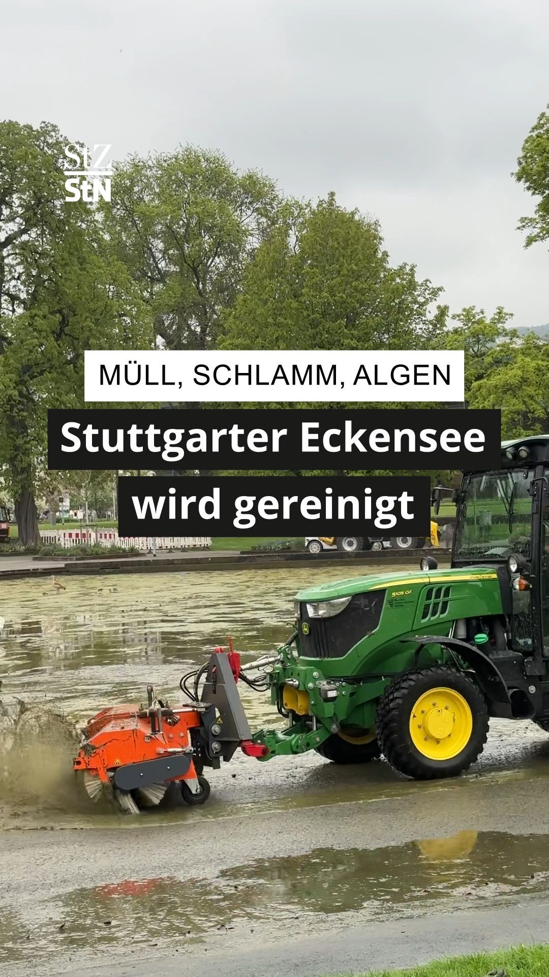 Video: Müll, Schlamm, Algen: Stuttgarter Eckensee wird gereinigt